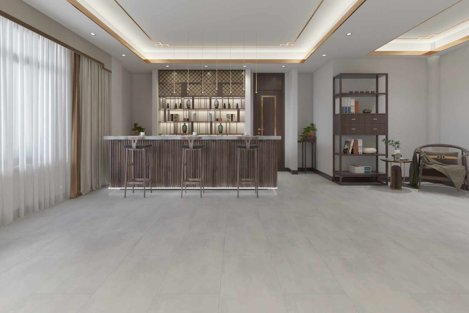 SPC Klick-Vinyl Steinoptik grau 46x92x0,6 cm matt "Stone Grafito" mit Trittschalldämmung