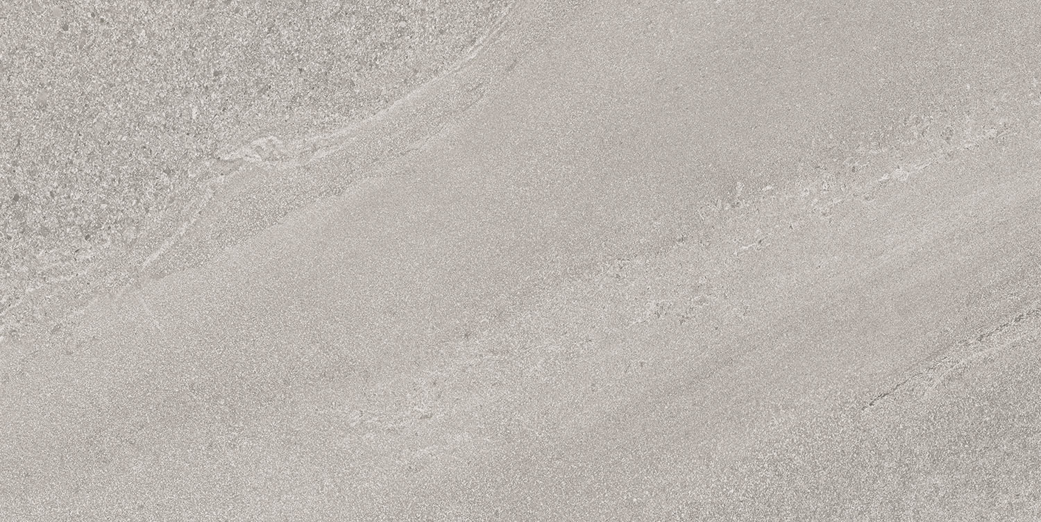 Fliese Sandstein-Optik hellgrau 30 x 60 cm "Eddystone Perla" Feinsteinzeug rektifiziert