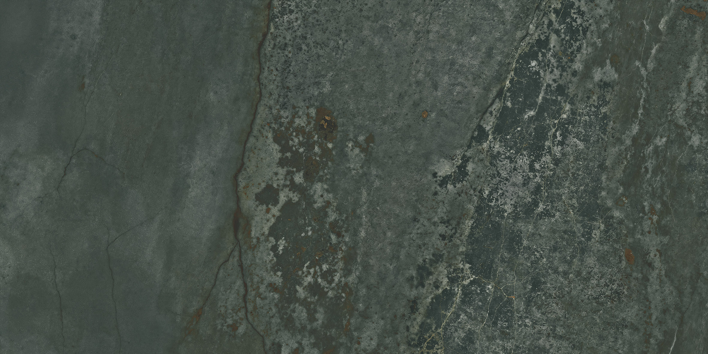 Fliese Metalloptik grün glänzend 60x120cm "Planet Green" Feinsteinzeug rektifiziert