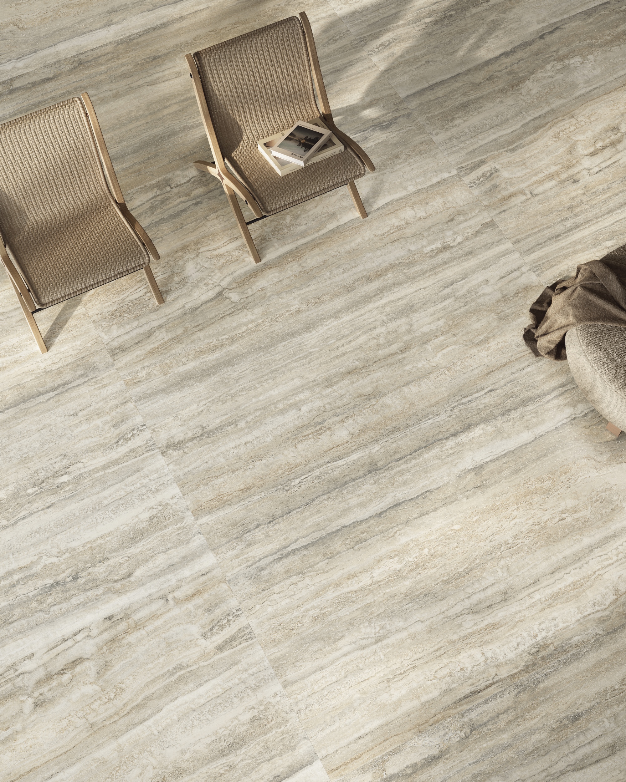 Fliese Travertin-Steinoptik Invictus Beige matt Sant Agostino Ambiente Bodenfliesen