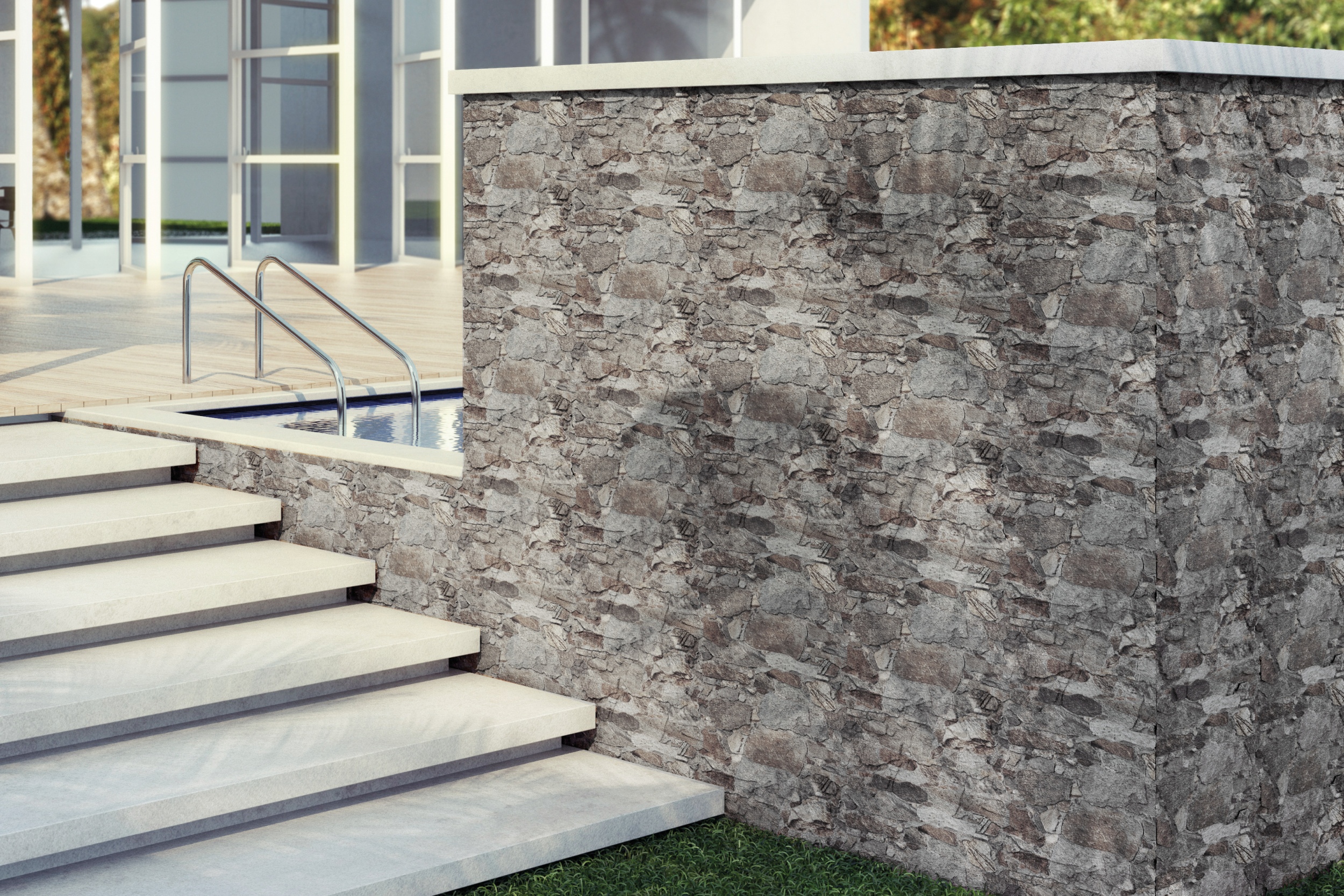 Verblender-Fliese Rambla Grafito Bruchstein-Optik grau-braun 40x60 cm Wandverkleidung Wandfliese Steinoptik Ambiente