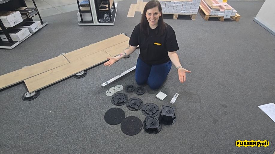 Stelzlager für Terrassenplatten höhenverstellbar & selbstnivellierend mit 4mm Fuge "Easy"