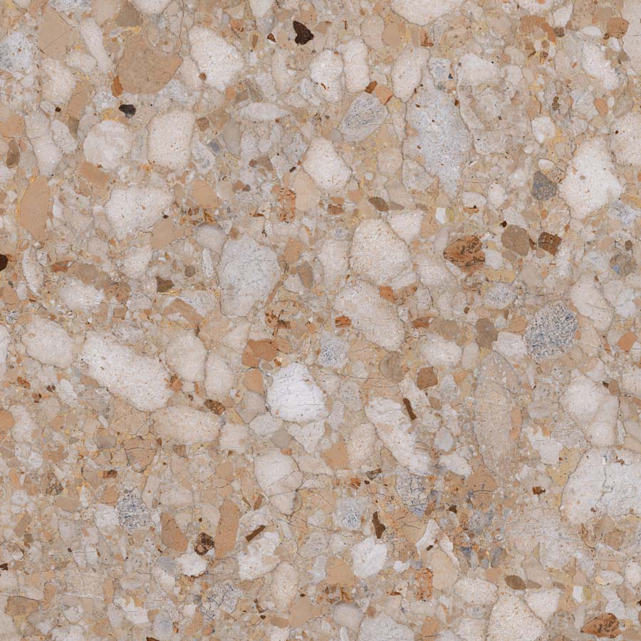 Fliese Terrazzo-Steinoptik beige matt 120x120 cm "Veni Gold" rektifiziert
