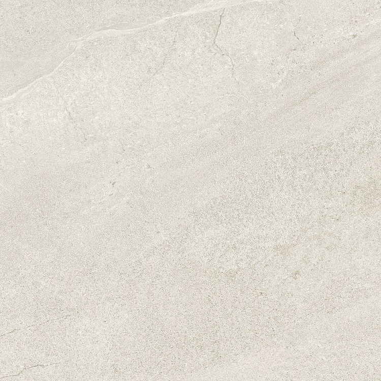 Fliese Sandstein-Optik weiß 60 x 60 cm "Eddystone Blanco" Feinsteinzeug rektifiziert