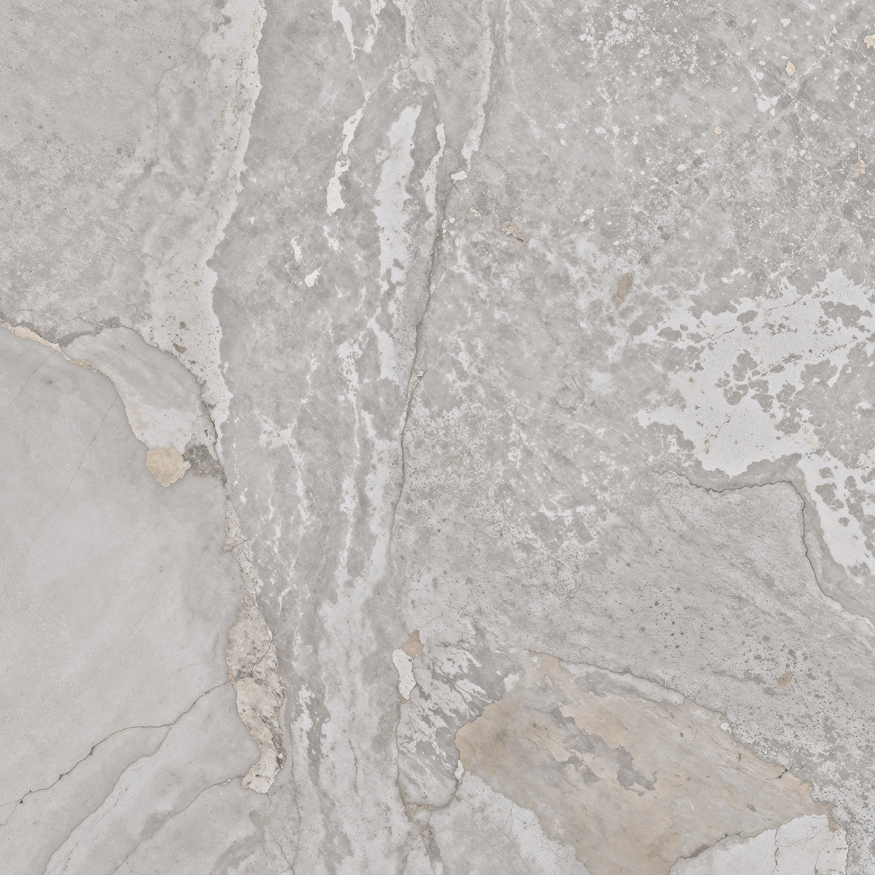 Fliese Metalloptik grau glänzend 90x90cm  "Planet Grey" Feinsteinzeug rektifiziert