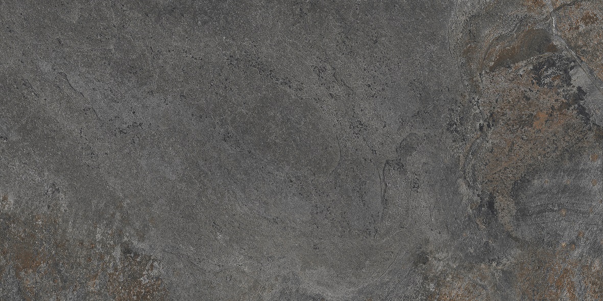 Fliese Natursteinoptik grau-blau matt 60 x 120 cm "Nebula Cobalt" Feinsteinzeug mit fühlbarer 3D-Steinstruktur