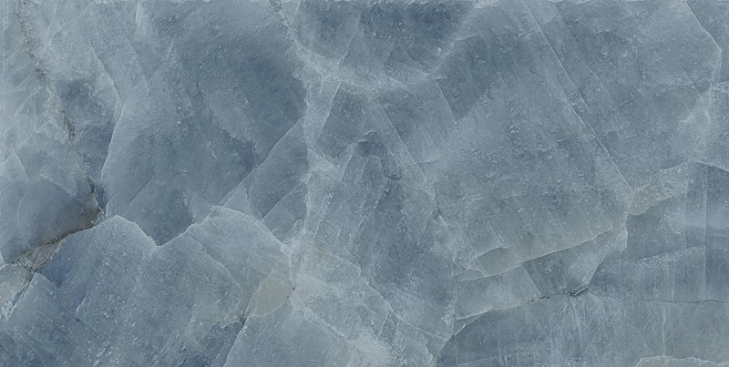 Fliese Steinoptik glänzend blau "Frozen Blue" rektifiziert 