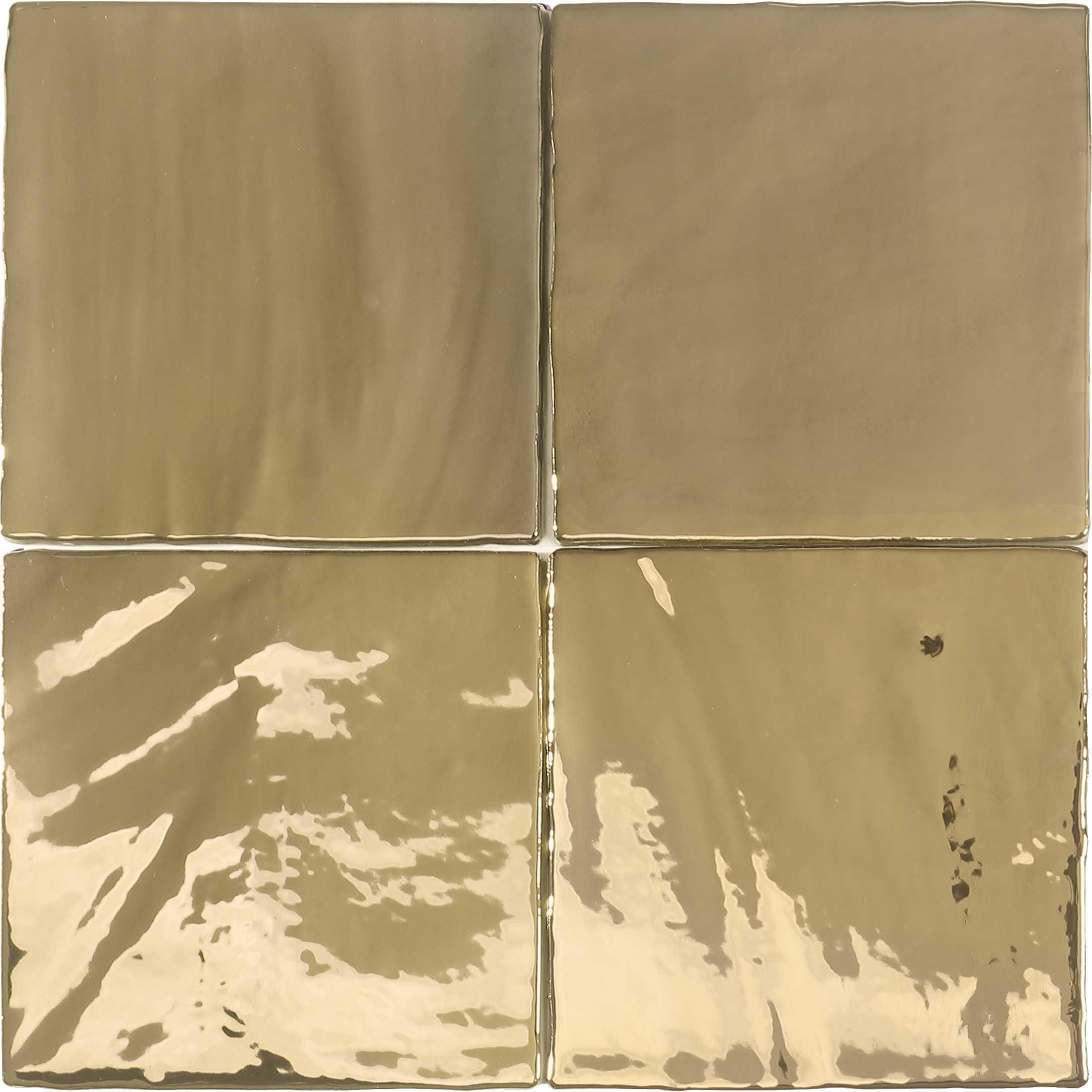 Zellige Wandfliese 15x15 cm "Marrakesh Glow Gold Glossy" gold glänzend  