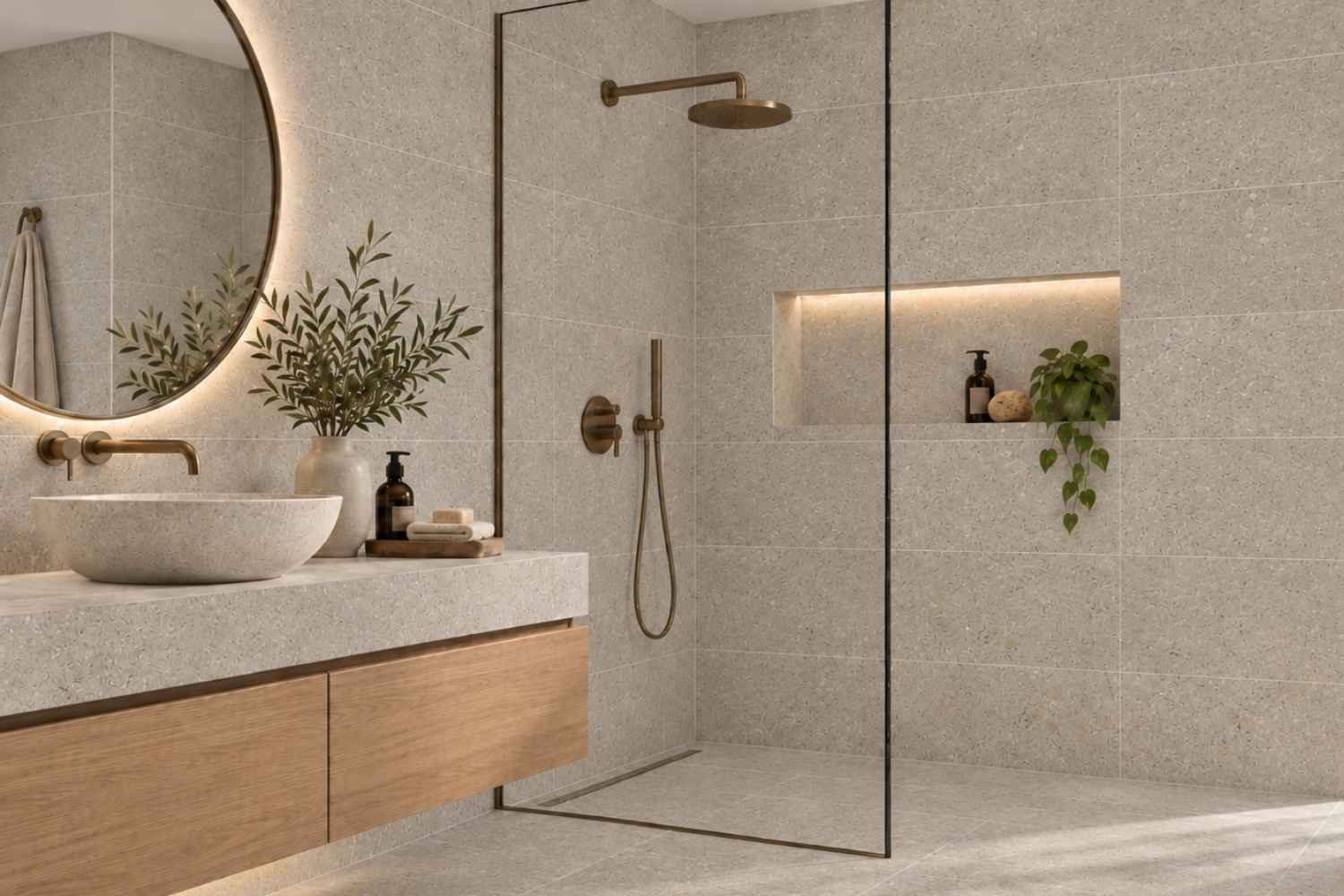 Restposten Fliese Steinoptik grau-beige matt 30x60cm "Limestone greige" Feinsteinzeug rektifiziert