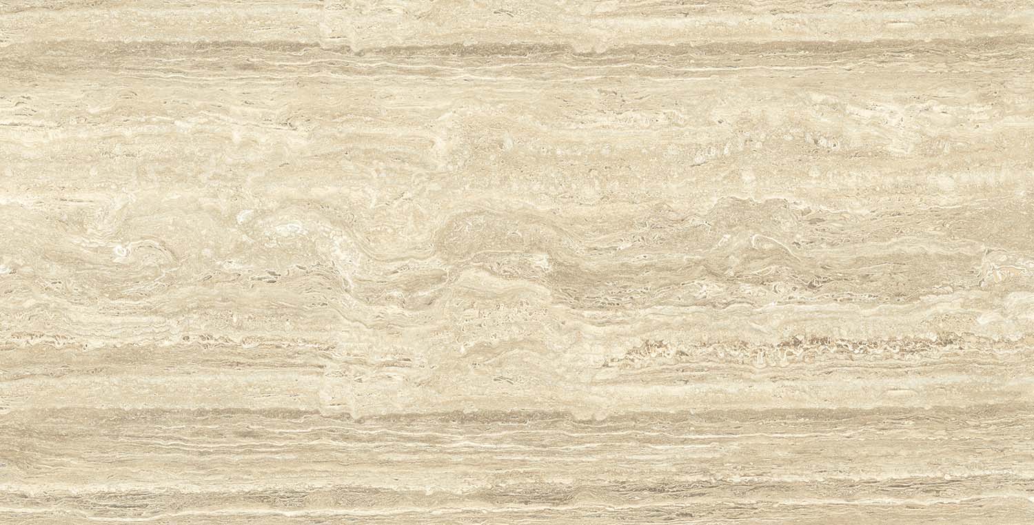 Travertin-Steinoptik goldig-warm 60x120cm matt "Marvet Golden" Feinsteinzeug rektifiziert