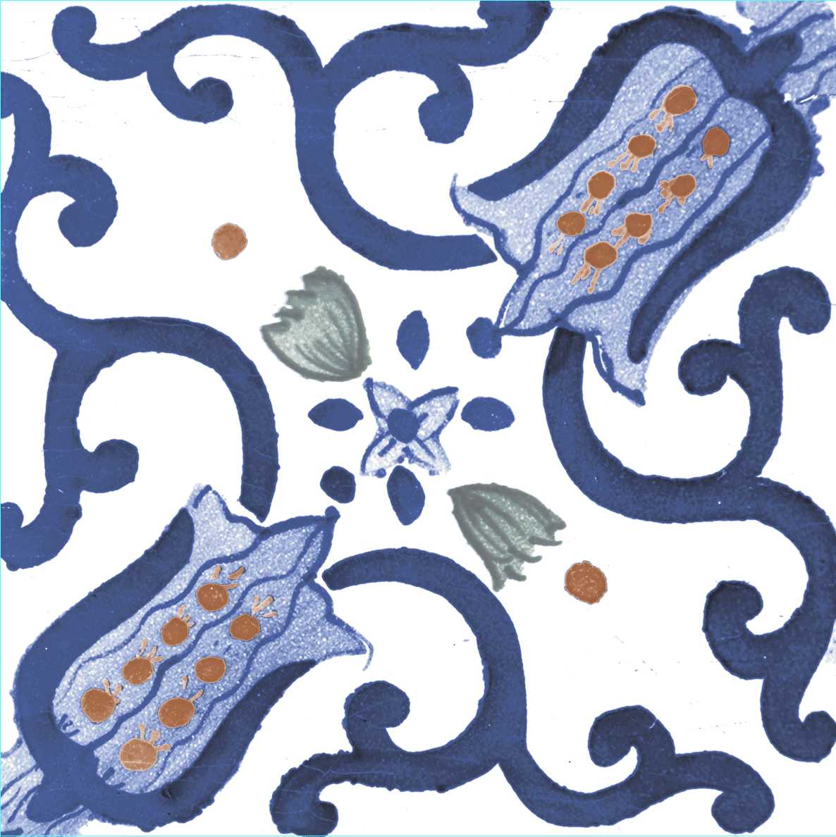 RESTPOSTEN Wandfliese Vintage Dekor 25x25 cm "Galana" | 24 verschiedene Dekore nach Zufall