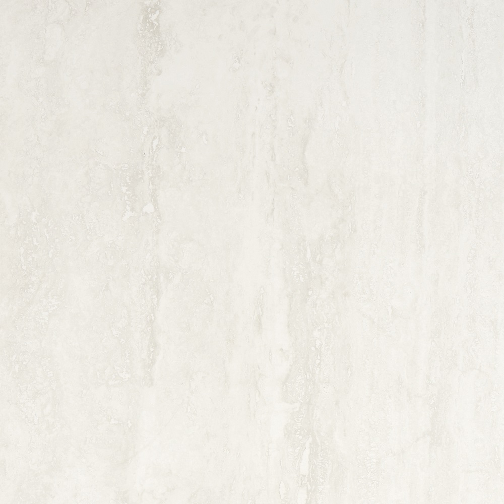 Fliese Travertin-Steinoptik weiß seidenmatt 60x60 cm "Prestigio Travertino Bianco" rektifiziert 