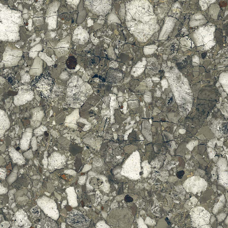 Fliese Terrazzo-Steinoptik grün matt 90x90 cm "Veni Emerald" rektifiziert