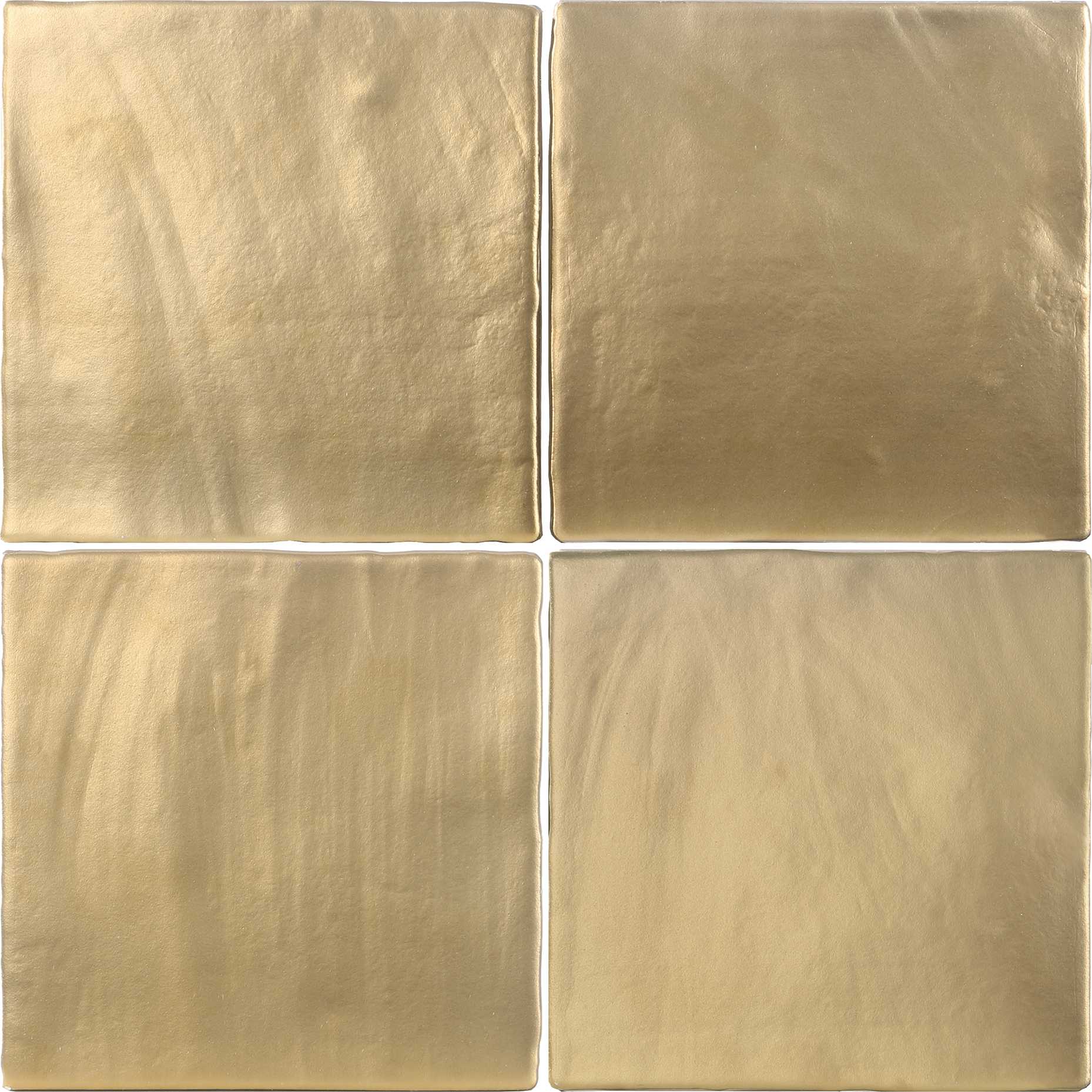 Zellige Wandfliese 15x15 cm "Marrakesh Glow Gold Matt" gold matt
