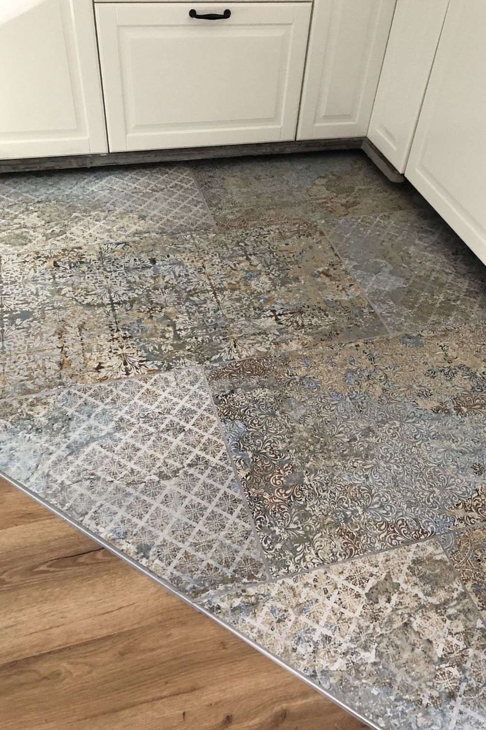 Retro Fliese Vintage Teppichoptik 100x100 cm „Carpet Vestige natural“ Dekorfliese Feinsteinzeug » Format: 100 x 100 cm