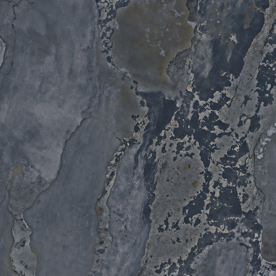 Fliese Metalloptik blau glänzend 90x90cm  "Planet Blue" Feinsteinzeug rektifiziert