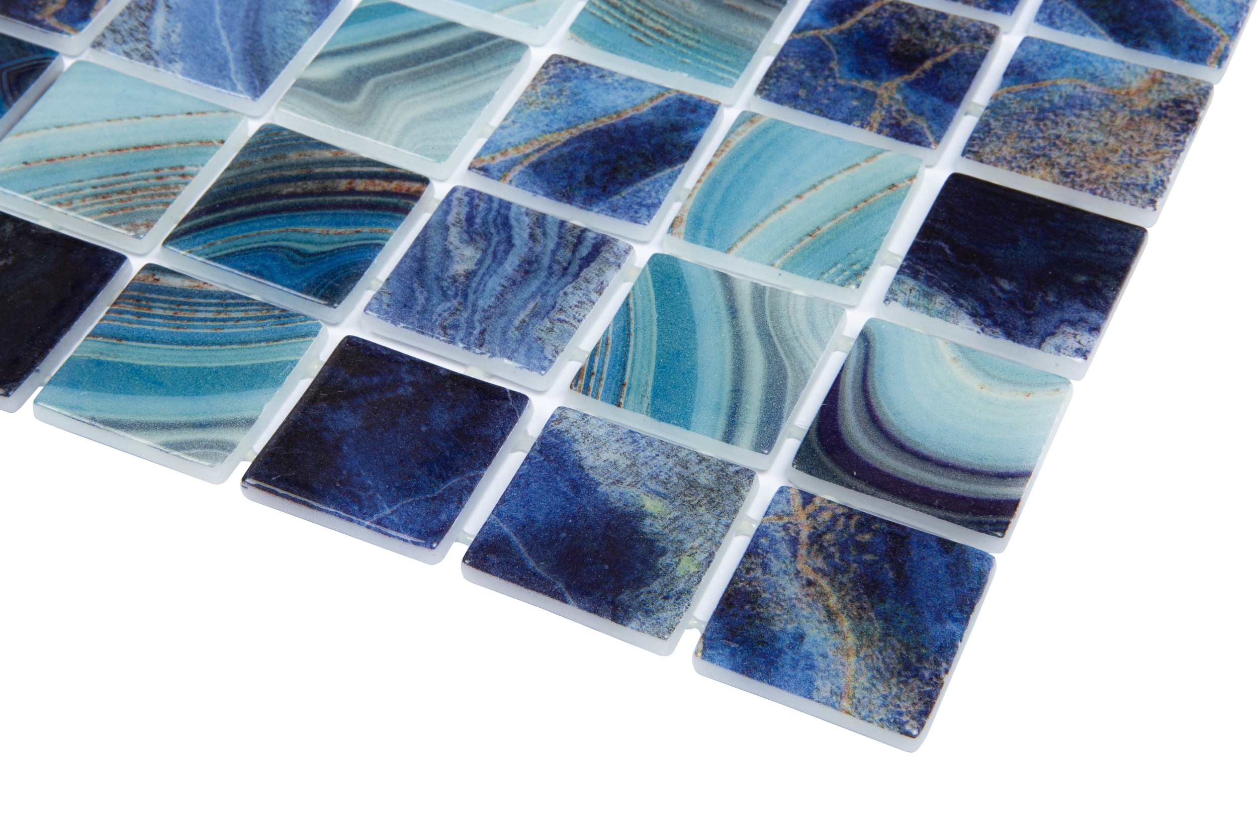 Pool-Mosaik Mosaikfliesen Mosaikmatte blau Achat für Dusche Bad Badezimmer