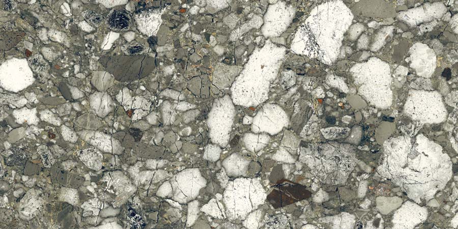 Fliese Terrazzo-Steinoptik grün matt 60x120 cm "Veni Emerald" rektifiziert