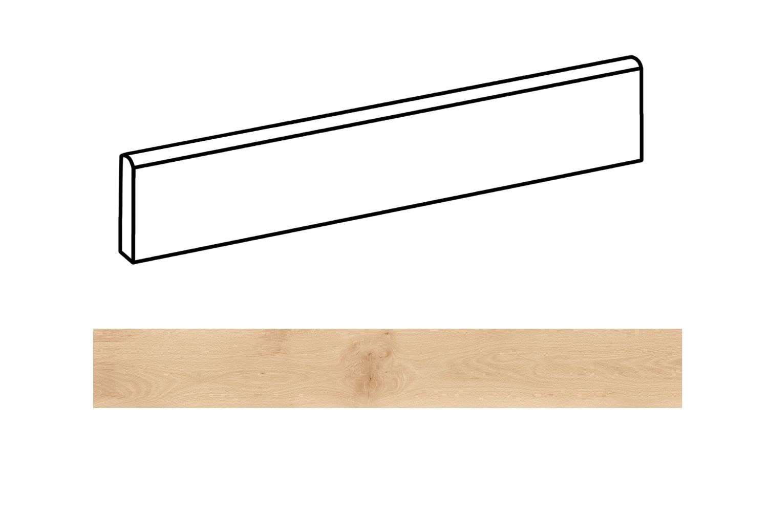 Sockel für Fliese Holzoptik Atlas Concorde "Log Cansei Rialto" im Format 7,2x120cm