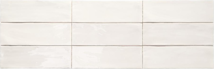 Fliese unregelmäßige Oberfläche 7,5x23 cm "Marrakesh Glow Blanco" weiß glänzend 