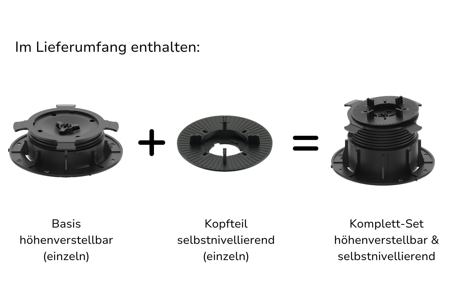 Stelzlager für Terrassenplatten höhenverstellbar & selbstnivellierend mit 4mm Fuge "Easy"