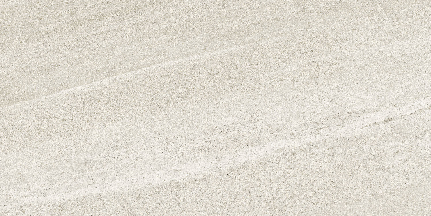 Fliese Sandstein-Optik weiß 30 x 60 cm "Eddystone Blanco" Feinsteinzeug rektifiziert