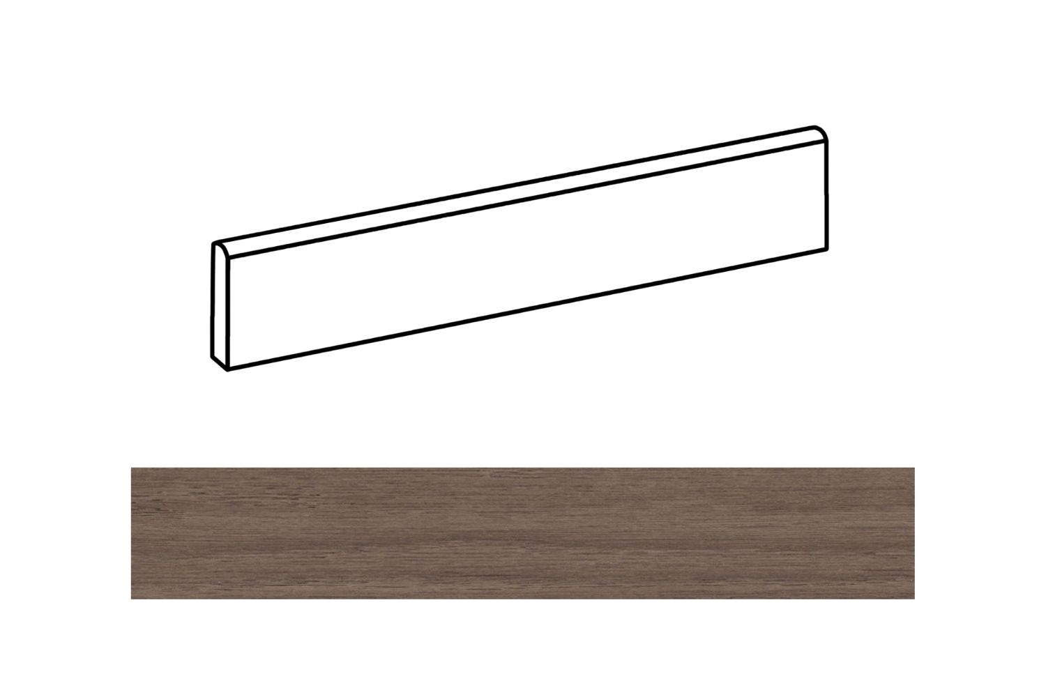 Fliesensockel edle Holzoptik Eiche schoko-braun 7,3x60 cm "Gracewood Brown" dunkel