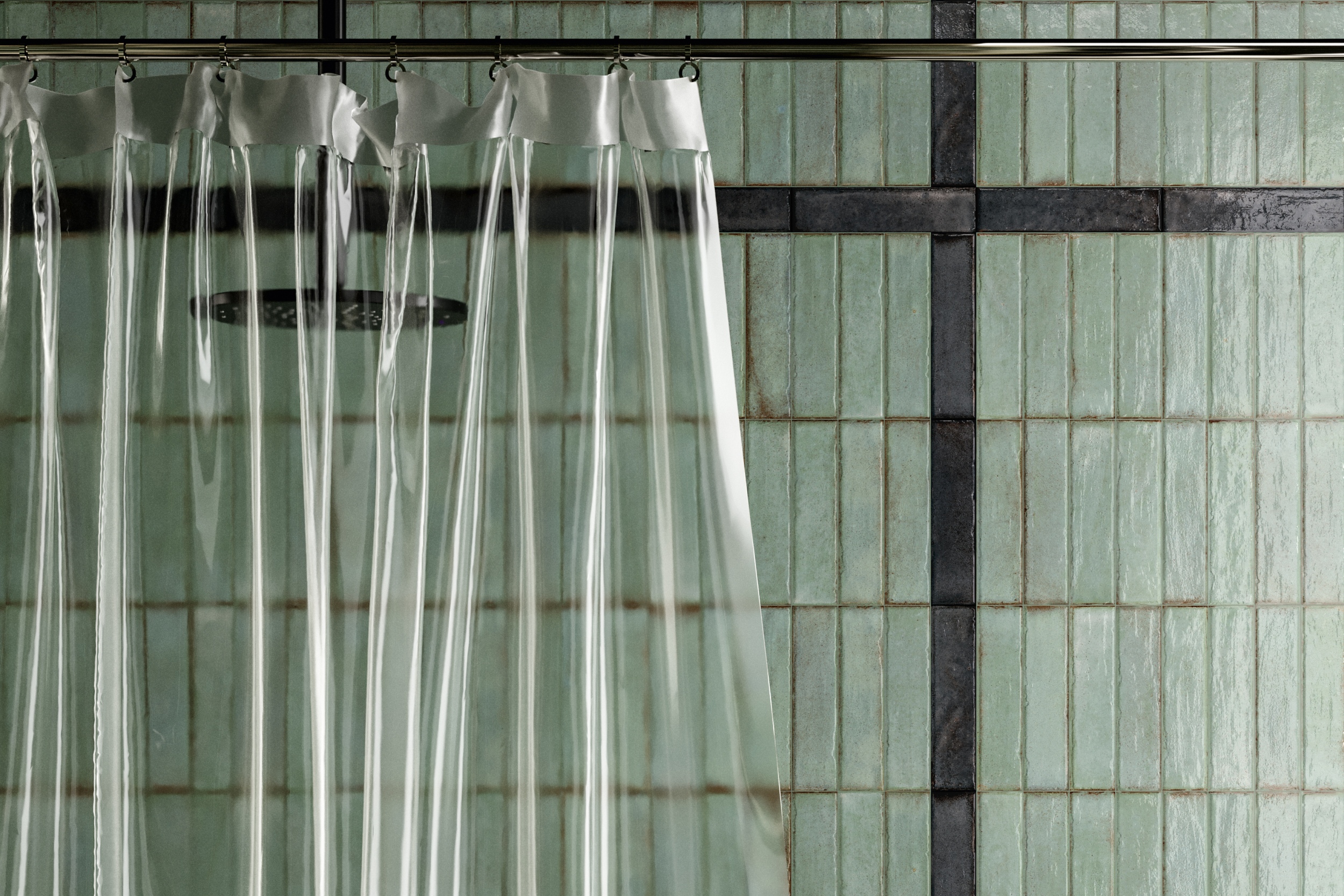 Fliese glasiert unregelmäßige Oberfläche "Tetris Breeze" hellgrün glänzend 5x20 cm Fliese glasiert unregelmäßige Oberfläche "Tetris Breeze" hellgrün glänzend 5x20 cm