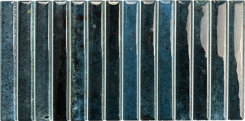 Stäbchenfliesen 11,5 x 23,1 cm "Kit-Kat Ocean glossy" blau glänzend Feinsteinzeug  