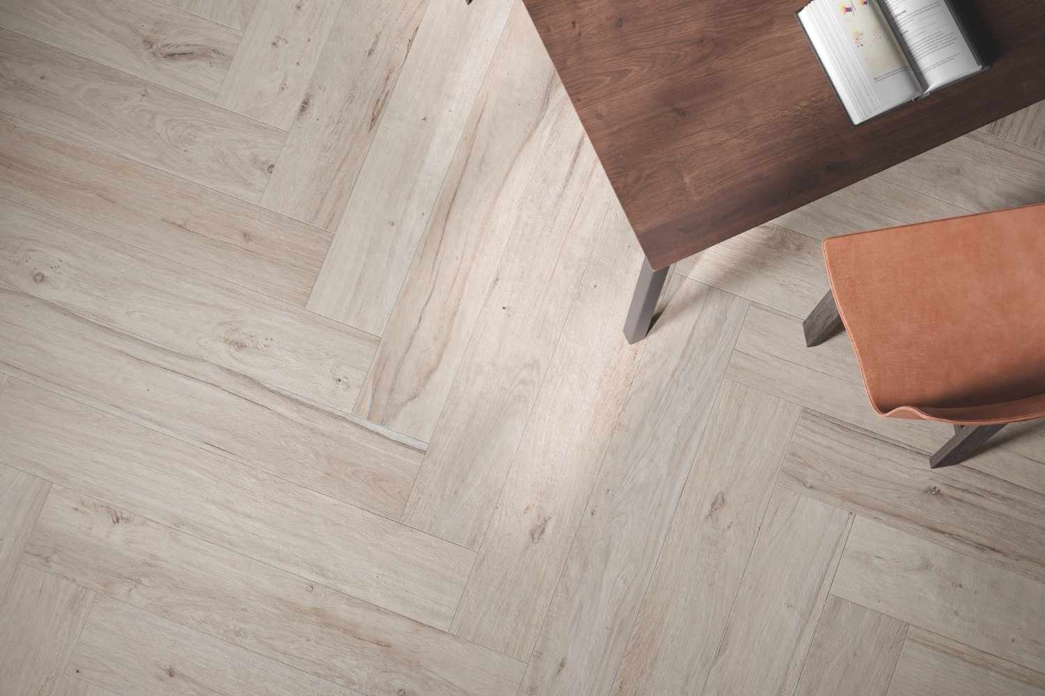 Fliese Holzoptik kühle Eiche 20x180 cm "Briccole Avorio" rektifiziert