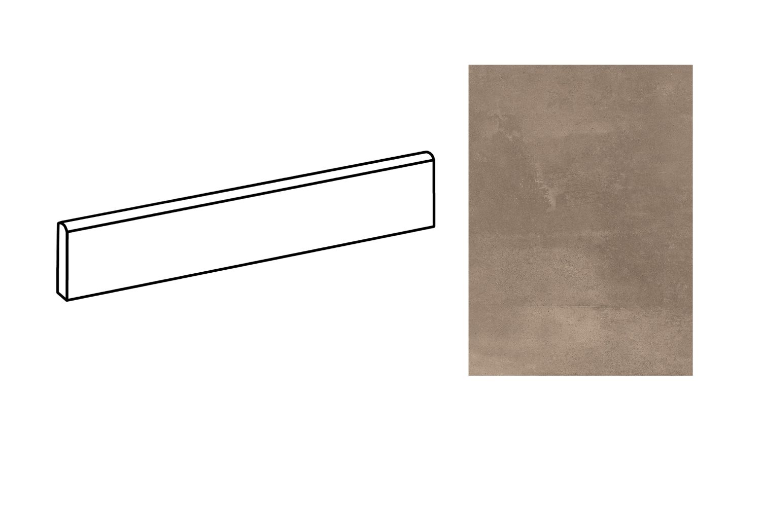 Fliesensockel warme Betonoptik braun 6x60 cm "Azuma Up Taupe" Imola