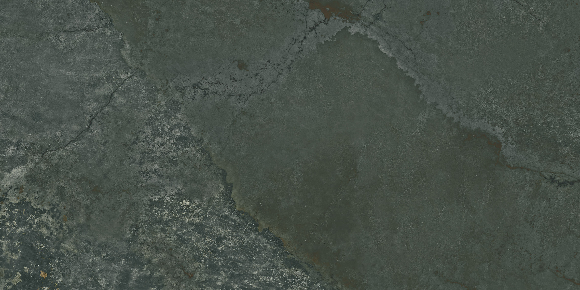 Fliese Metalloptik grün glänzend 60x120cm "Planet Green" Feinsteinzeug rektifiziert