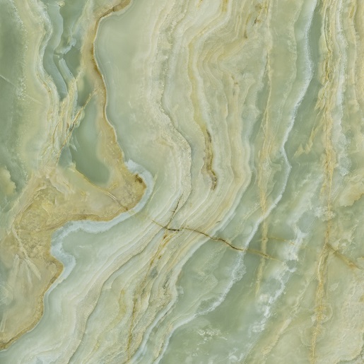 Fliese Achat-Marmoroptik hellgrün "Onice Iride Giada" grün glänzend
