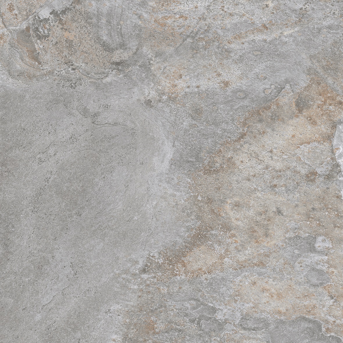 Fliese Natursteinoptik grau-silber matt 120 x 120cm "Nebula Silver" Feinsteinzeug mit fühlbarer 3D-Steinstruktur