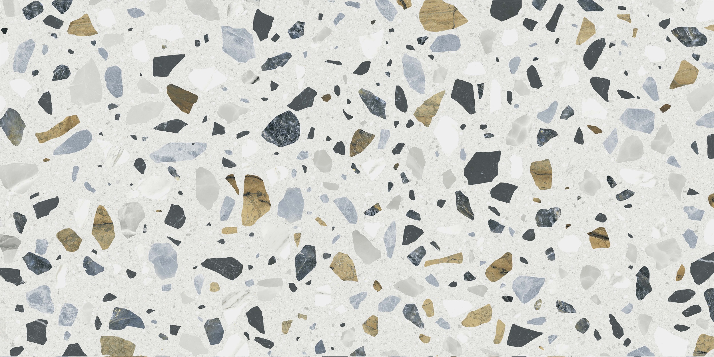 Fliese Terrazzo-Optik Crisp White mehrfarbig weiß Bodenfliese Wandfliese matt 60x120 cm