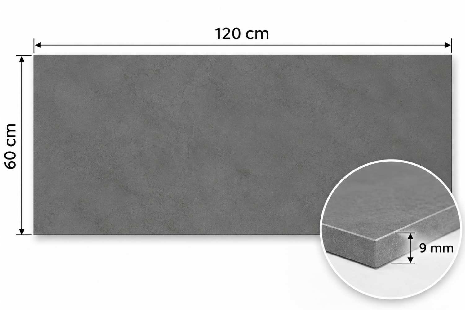 Restposten Fliese Betonoptik Dunkelgrau 60x120 cm matt "Steuler Habitat Lava" Kerateam Feinsteinzeug rektifiziert