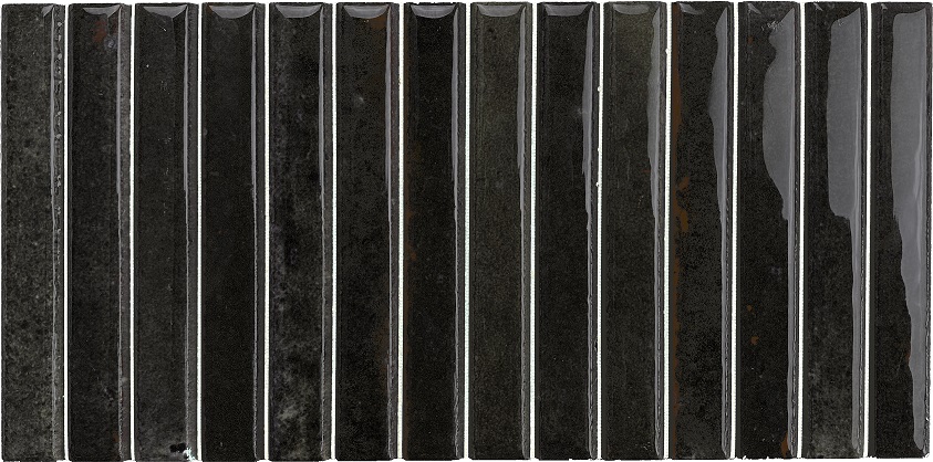 Stäbchenfliesen 11,5 x 23,1 cm "Kit-Kat Noche glossy" schwarz glänzend Feinsteinzeug  