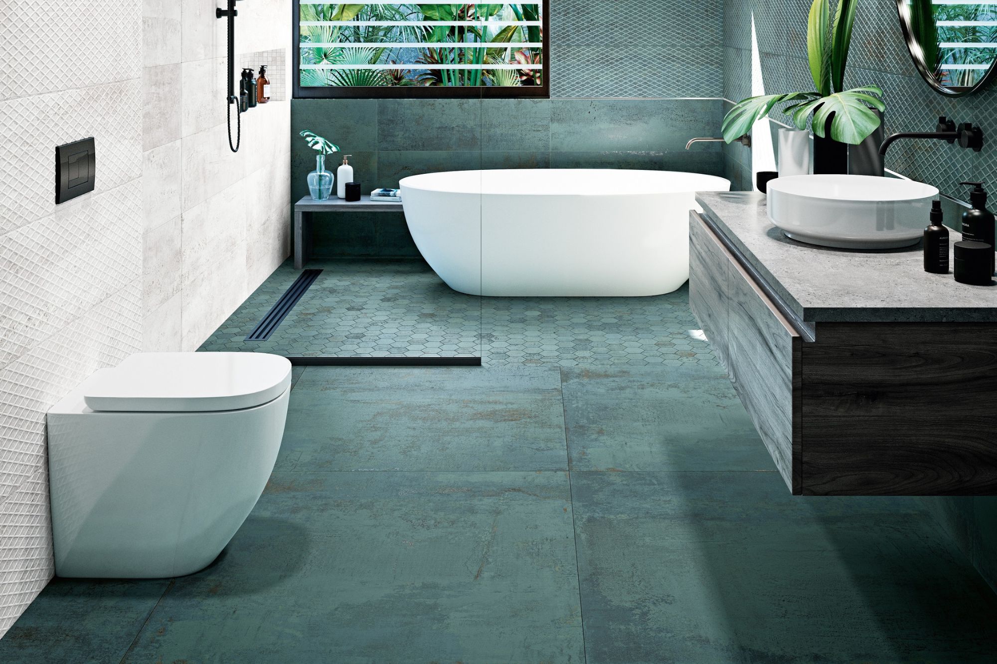 Fliese Metalloptik grün türkis kalibriert Metallic Green