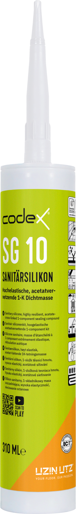 Silikon für Fugen "Codex SG 10" beton | Silikonfugen für Fliesen in Bad & Küche 0,31 L 