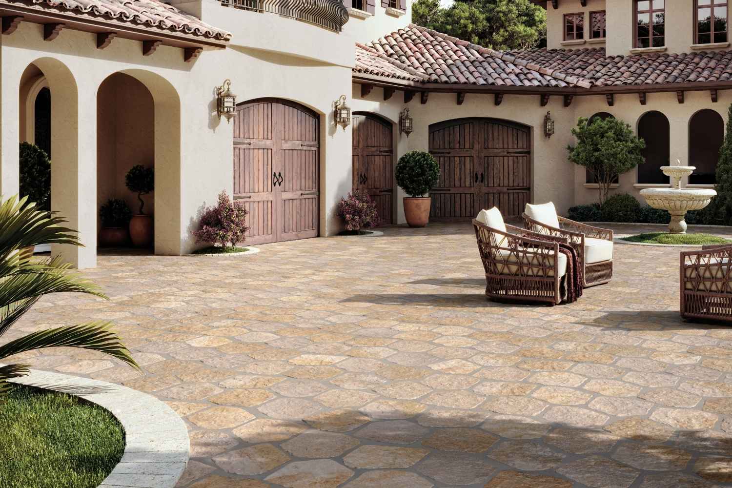 Polygonalplatten Feinsteinzeug beige 28,5x33x1cm "Cuzco Sand"