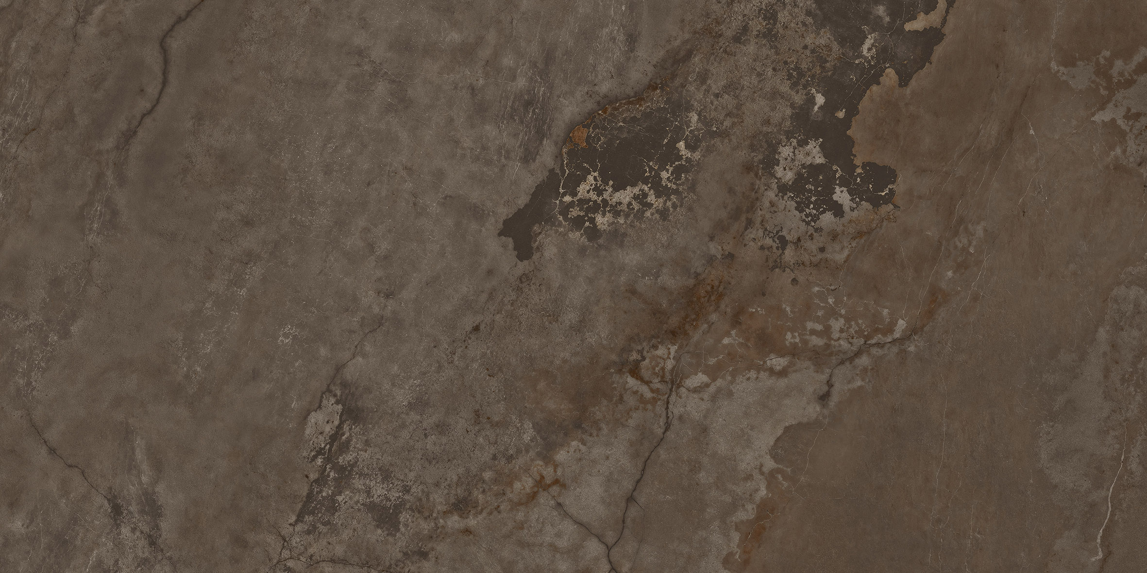 Fliese Metalloptik braun matt 60x120cm "Planet Oxid" Feinsteinzeug rektifiziert - mit fühlbarer 3D-Struktur