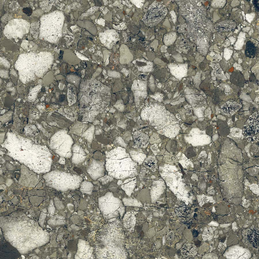 Fliese Terrazzo-Steinoptik grün matt 90x90 cm "Veni Emerald" rektifiziert