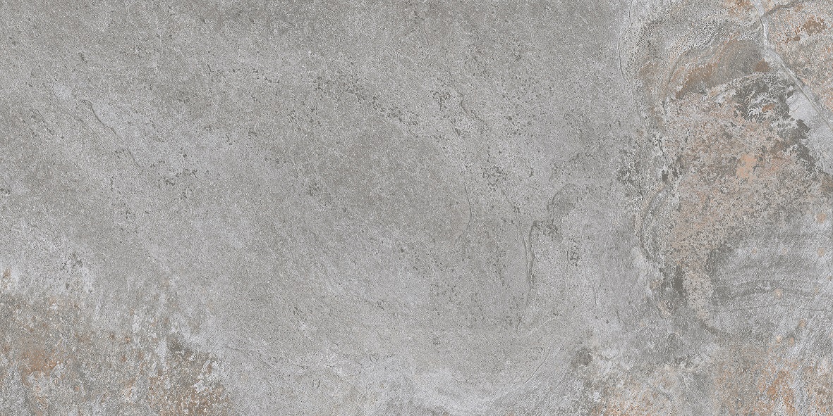 Fliese Natursteinoptik grau-silber matt 60 x 120 cm "Nebula Silver" Feinsteinzeug mit fühlbarer 3D-Steinstruktur