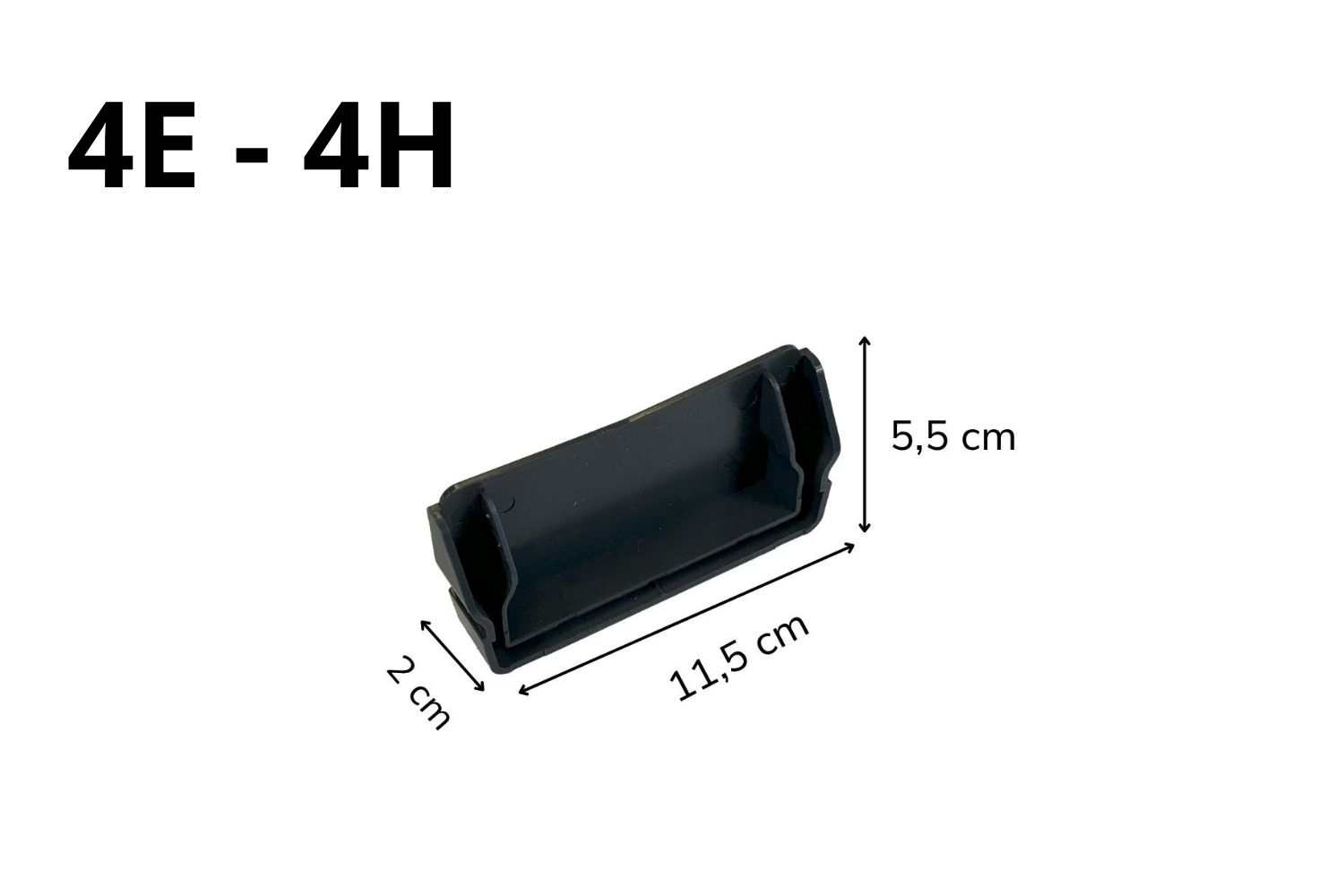 Endkappe für Entwässerungssystem U-Drain pro schwarz, L:2cm x B:11,3cm x H:5,5cm