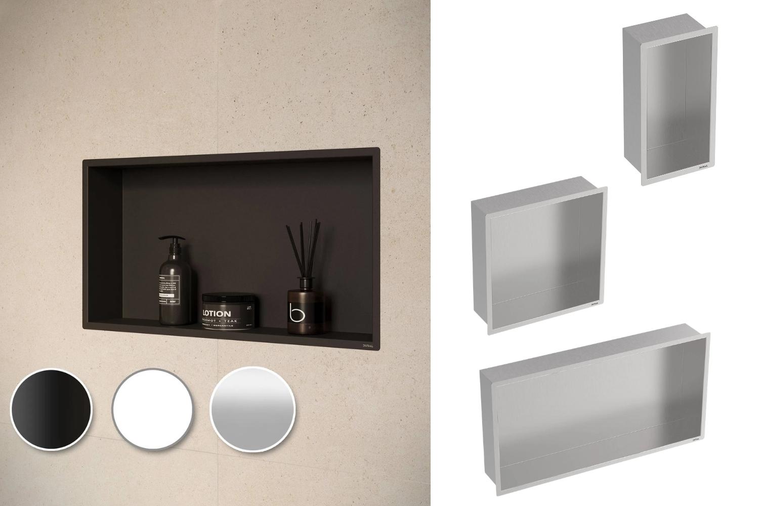 Dural Duschnische Edelstahl "DURANICHE pro" edelstahl gebürstet  - 15 × 30 × 10 cm