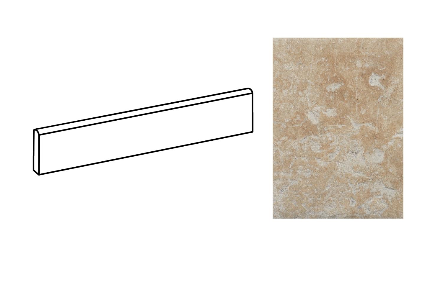 Fliesensockel Steinoptik 6,5x40 cm "Cotto Del Campiano Terra di Pienza"