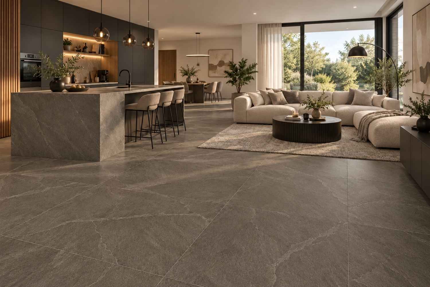 Restposten Fliese Steinoptik Braun 80x80cm matt "Kaprun taupe" Kerateam Feinsteinzeug rektifiziert
