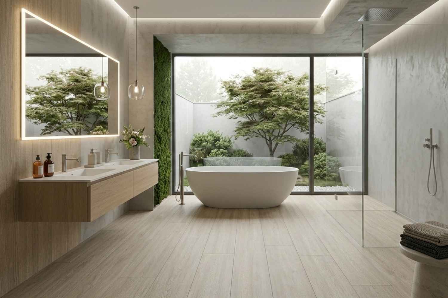 Fliese Holzoptik Eiche hellbraun 30x180cm "Skandi Maple" Feinsteinzeug rektifiziert