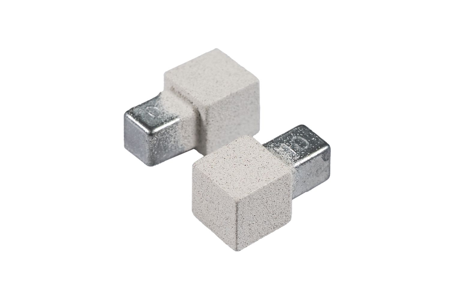 2 Stk. Dural Ecken für Fliesenprofil Limestone pulverbeschichtet SQUARELINE ROCKS Aluminium