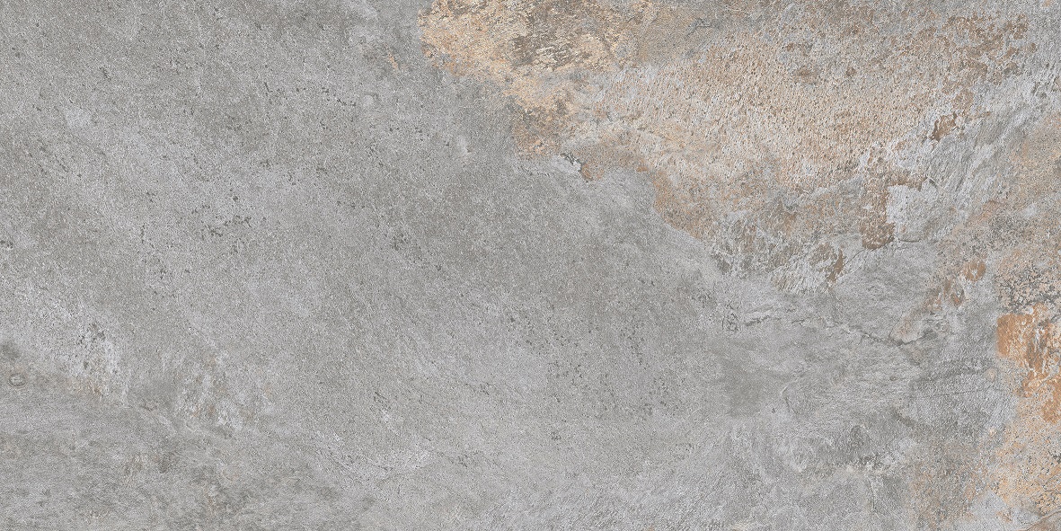 Fliese Natursteinoptik grau-silber matt 60 x 120 cm "Nebula Silver" Feinsteinzeug mit fühlbarer 3D-Steinstruktur